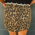 Leopard Cargo Mini Skirt - Camel - Lace and Grace Boutique