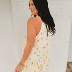 Floral Mini Flare Dress- Cream Multi - Lace and Grace Boutique