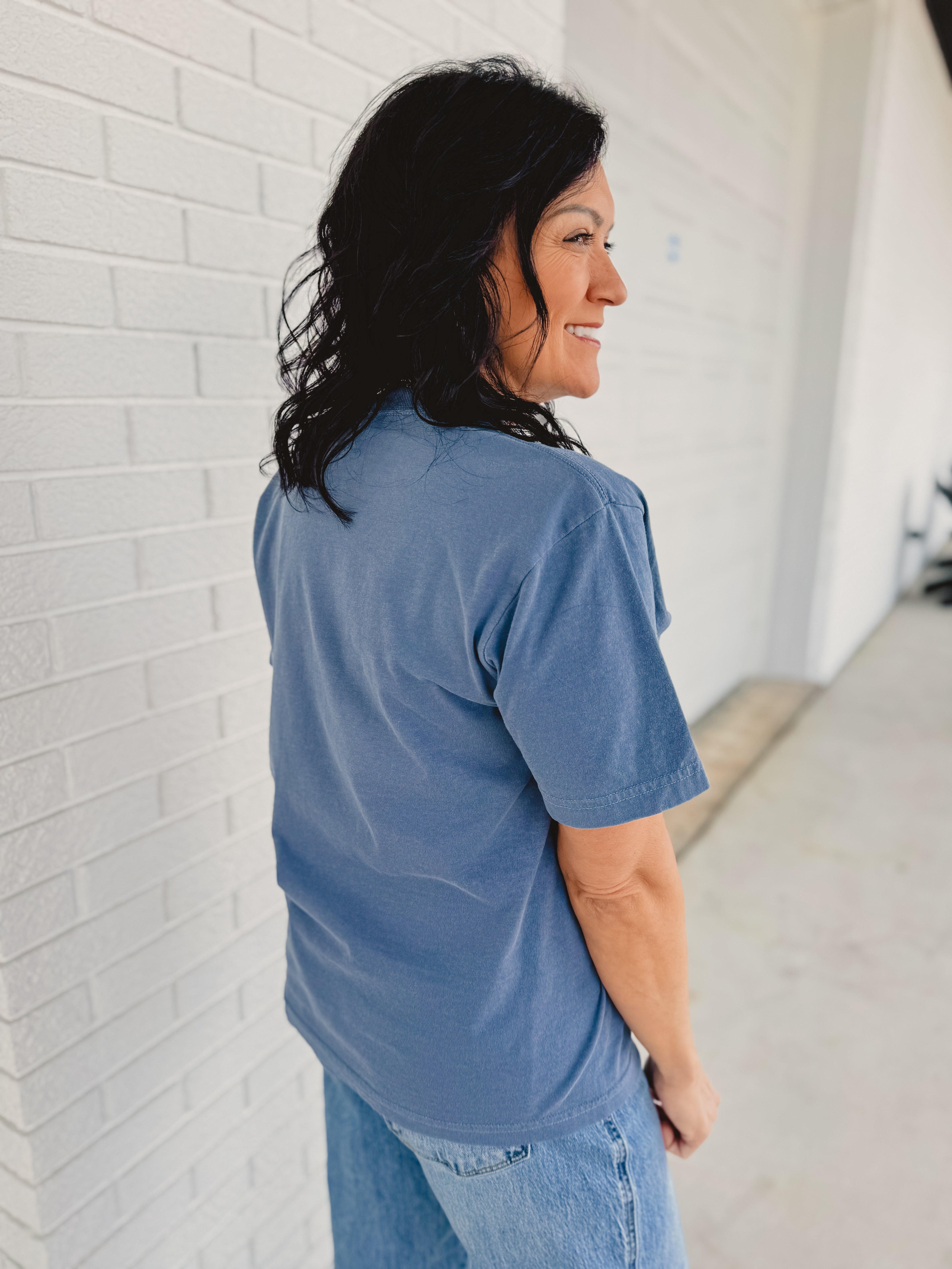 Mama Rose Tee - Slate Blue - Lace and Grace Boutique