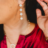 All On You Stone Drop Earrings - White - Lace and Grace Boutique