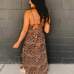 Leopard Ruffle Asymmetrical Midi Dress - Lace and Grace Boutique