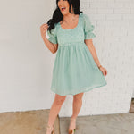 Romantic Lace Babydoll Dress - Aqua Mint - Lace and Grace Boutique