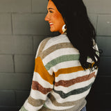 Multicolor Striped Sweater - Off White