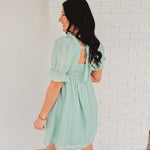 Romantic Lace Babydoll Dress - Aqua Mint - Lace and Grace Boutique