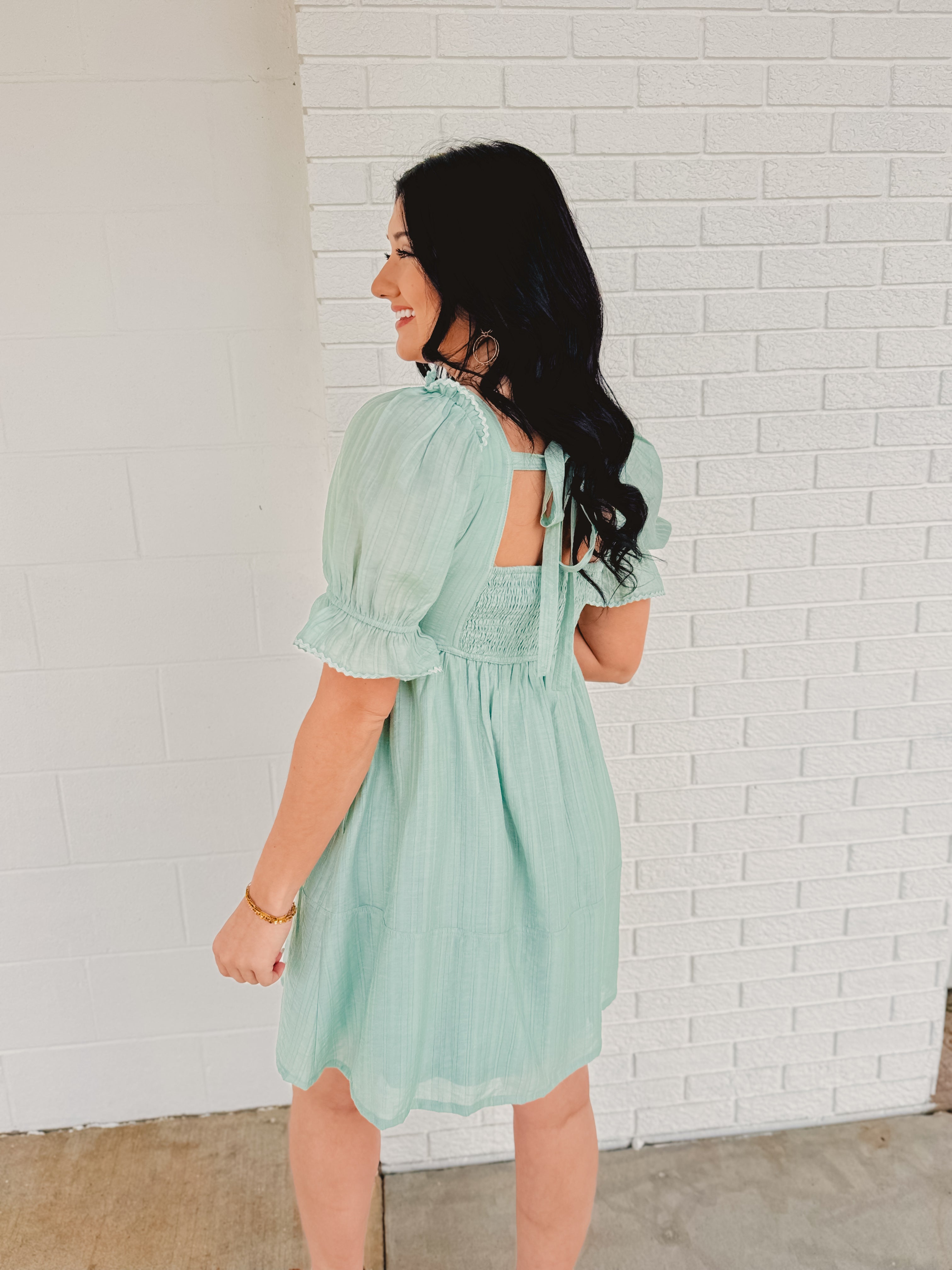 Romantic Lace Babydoll Dress - Aqua Mint - Lace and Grace Boutique