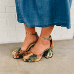 The Oslo Chunky Mary Jane Platforms - Floral - Lace and Grace Boutique