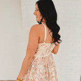 Paisley Halter Neck Embroidered Midi Dress - Cream Multi - Lace and Grace Boutique