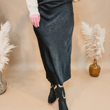 Crinkled Textured Maxi Skirt - Black - Lace and Grace Boutique