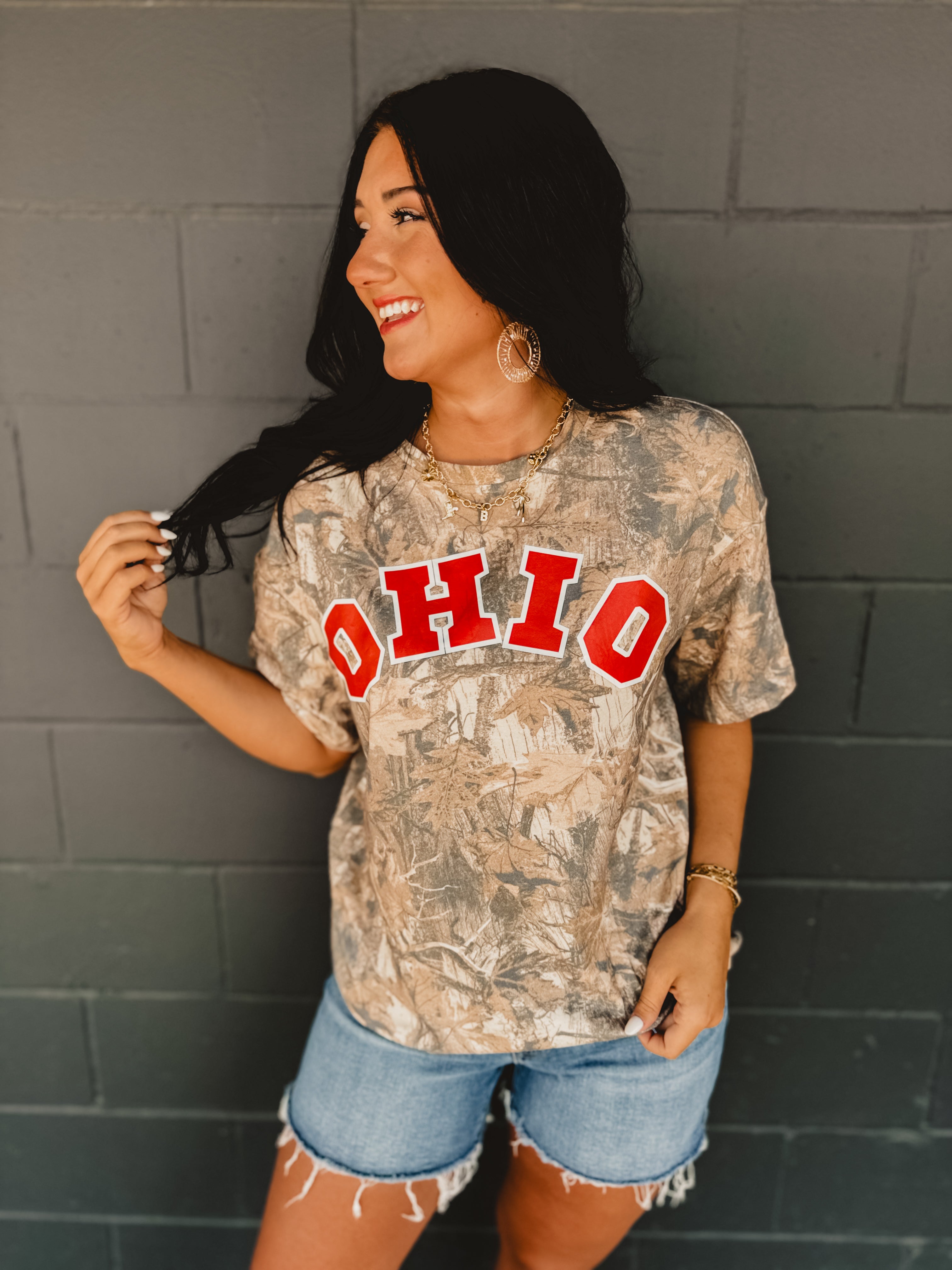 Ohio Camo Graphic Tee - Lace and Grace Boutique