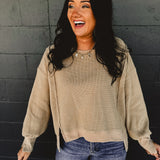 Thermal Long Sleeve Pullover - Taupe