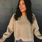 Thermal Long Sleeve Pullover - Taupe