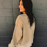 Thermal Long Sleeve Pullover - Taupe