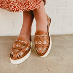 Bedstu Lizzie Platform Huarache - Tan Rustic Nectar Lux - Lace and Grace Boutique