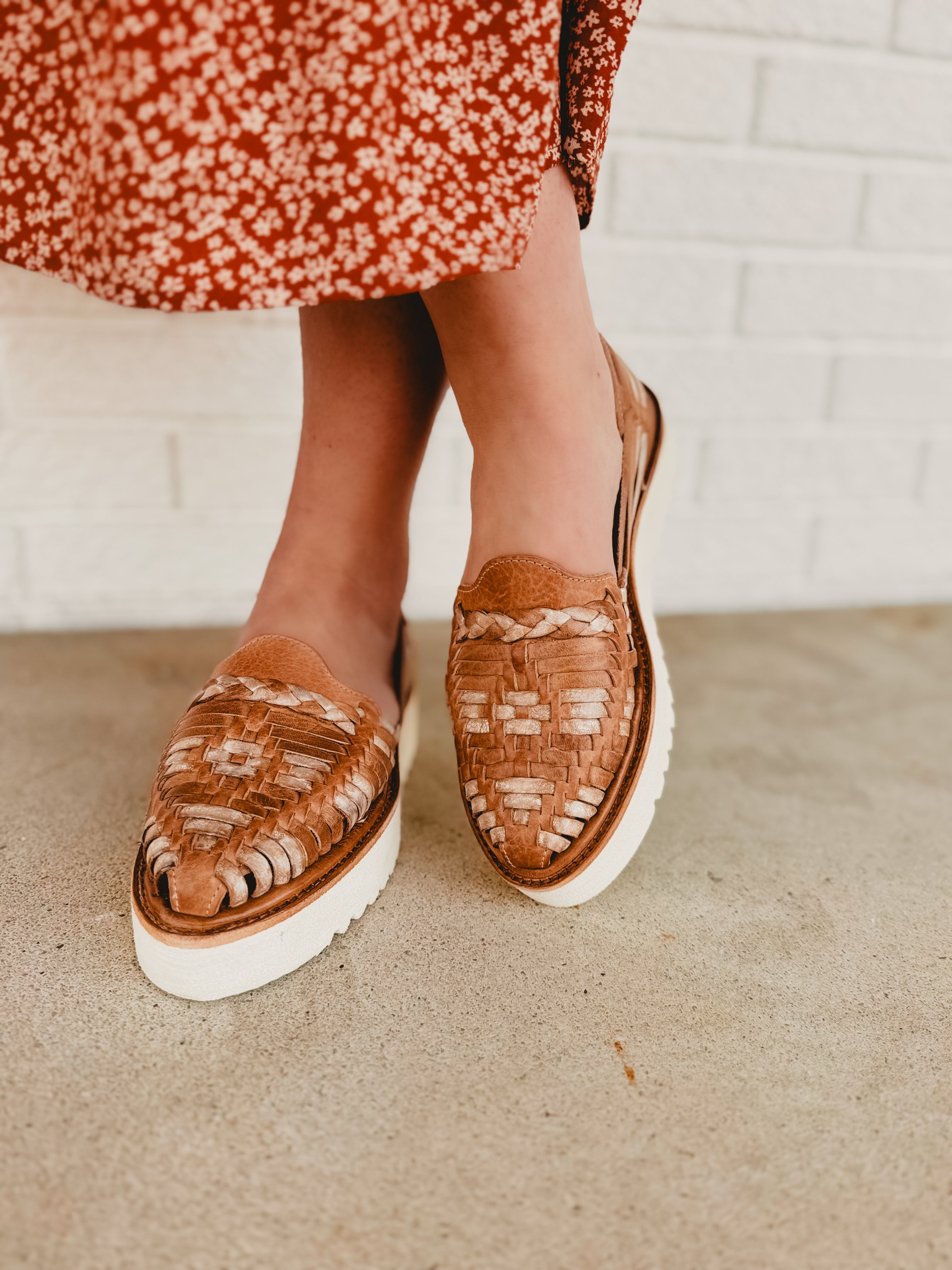 Bedstu Lizzie Platform Huarache - Tan Rustic Nectar Lux - Lace and Grace Boutique