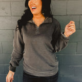 Pigment-Dyed Quarter Zip Pullover - Pigment Charcoal