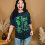 Rock N Roll Forever Oversized Tee - Mineral Charcoal - Lace and Grace Boutique