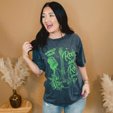 Rock N Roll Forever Oversized Tee - Mineral Charcoal - Lace and Grace Boutique