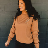 Simply Southern Long Sleeve Camo Bow Top - Chestnut
