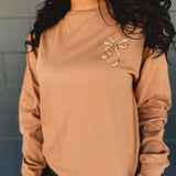 Simply Southern Long Sleeve Camo Bow Top - Chestnut