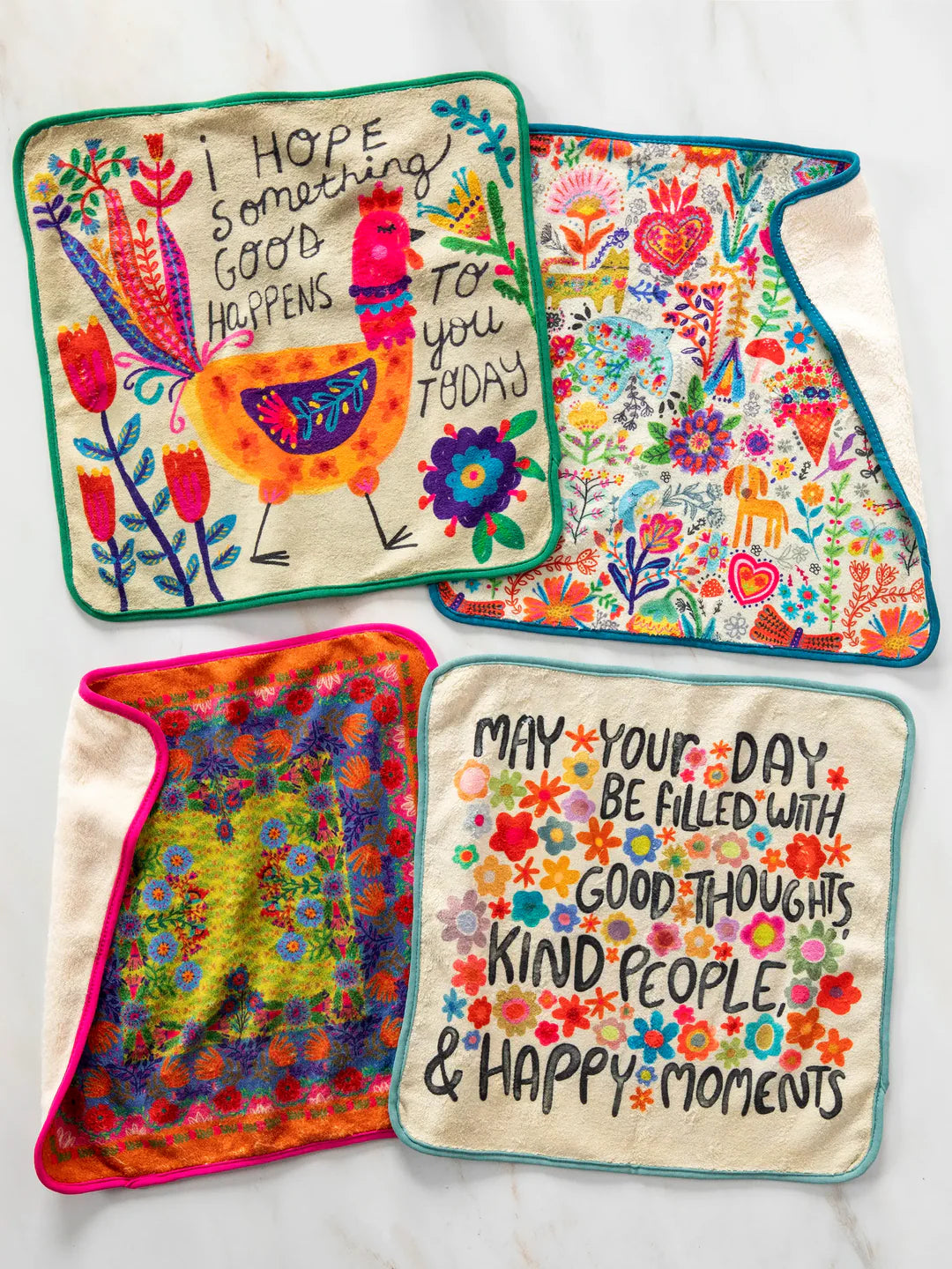 Natural Life Microfiber Dish Cloth, Set of 4 - May Your Day - Lace and Grace Boutique