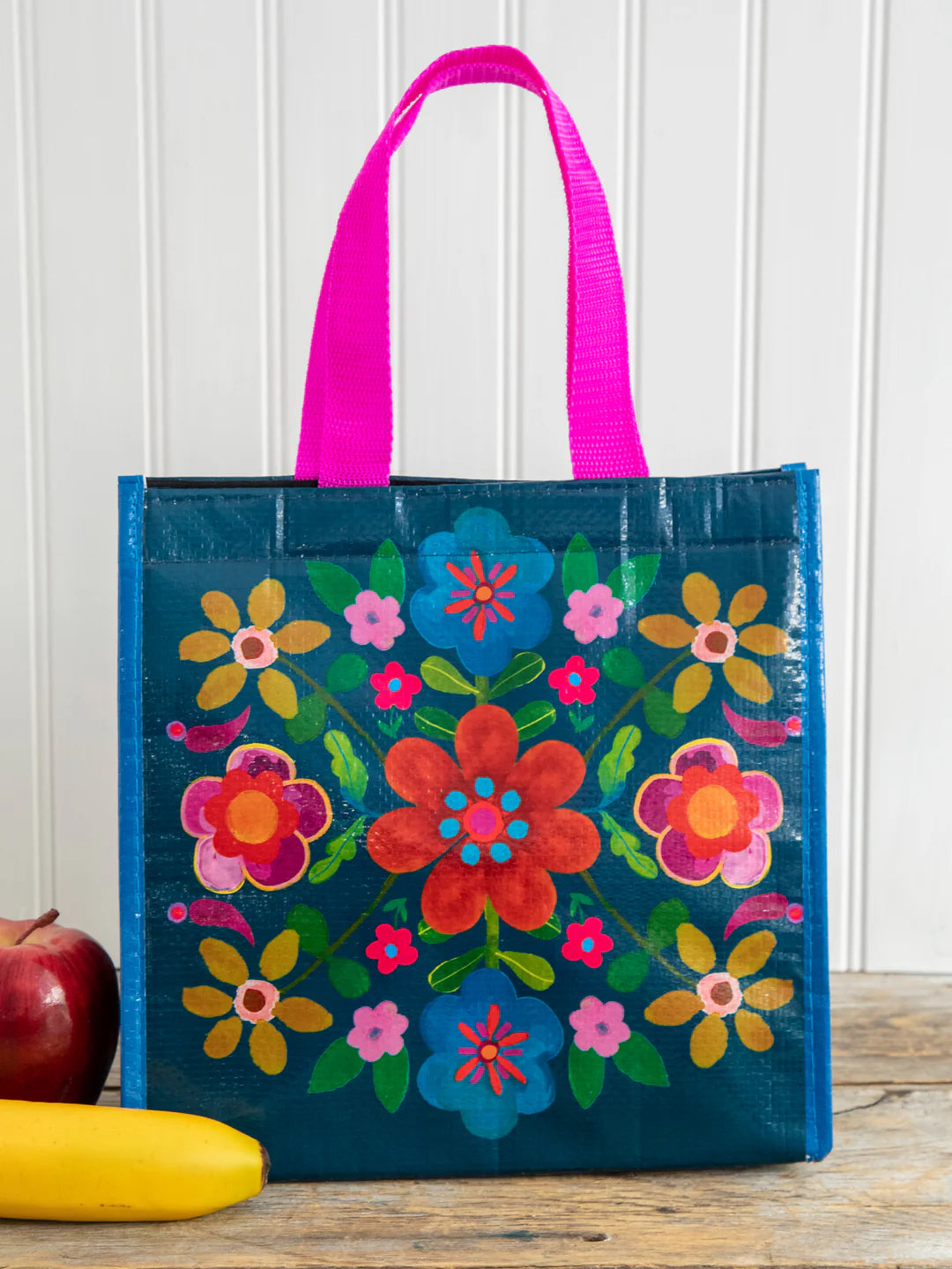 Natural Life Insulated Lunch Bag - Navy Folk Floral - Lace and Grace Boutique