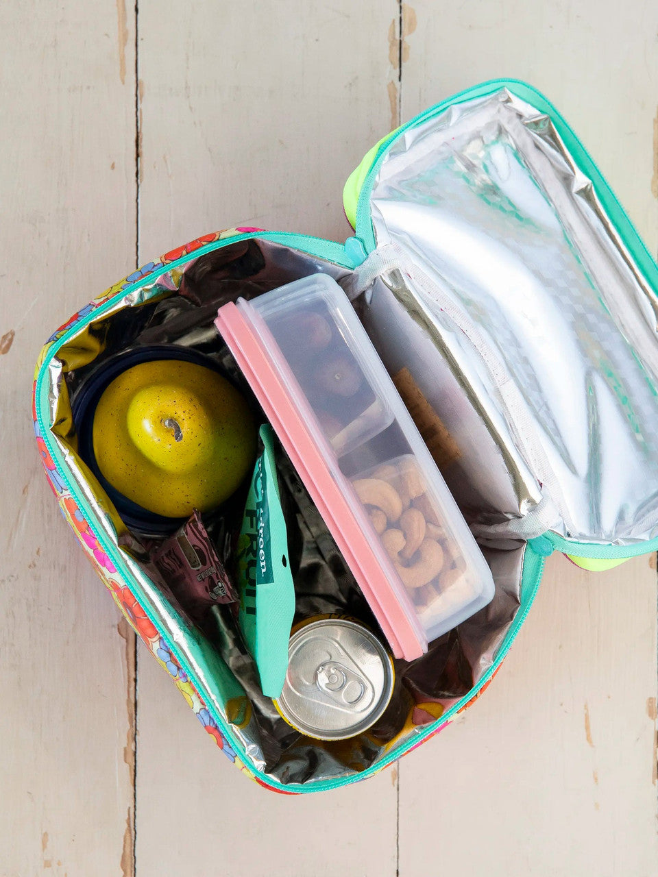 Natural Life Lunchbox Mini Cooler - Yellow & Pink Retro - Lace and Grace Boutique
