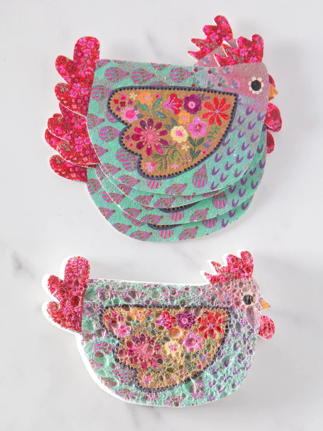 Natural Life Pop Up Sponges, Set of 5 - Chicken - Lace and Grace Boutique