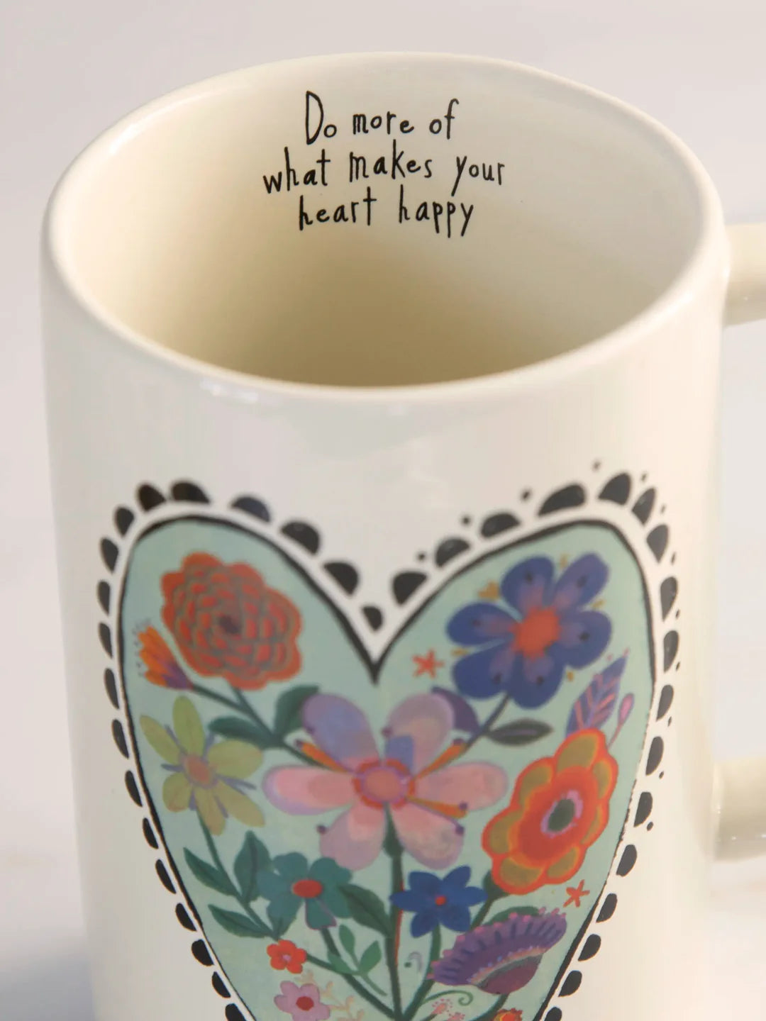 Natural Life Latte Mug Do What Makes Your Heart Happy - Sage - Lace and Grace Boutique