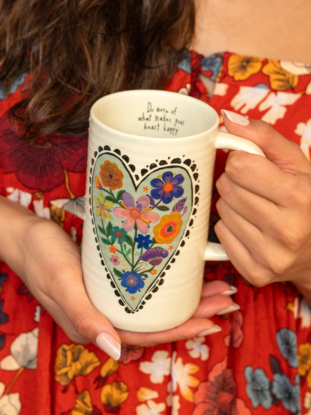 Natural Life Latte Mug Do What Makes Your Heart Happy - Sage - Lace and Grace Boutique