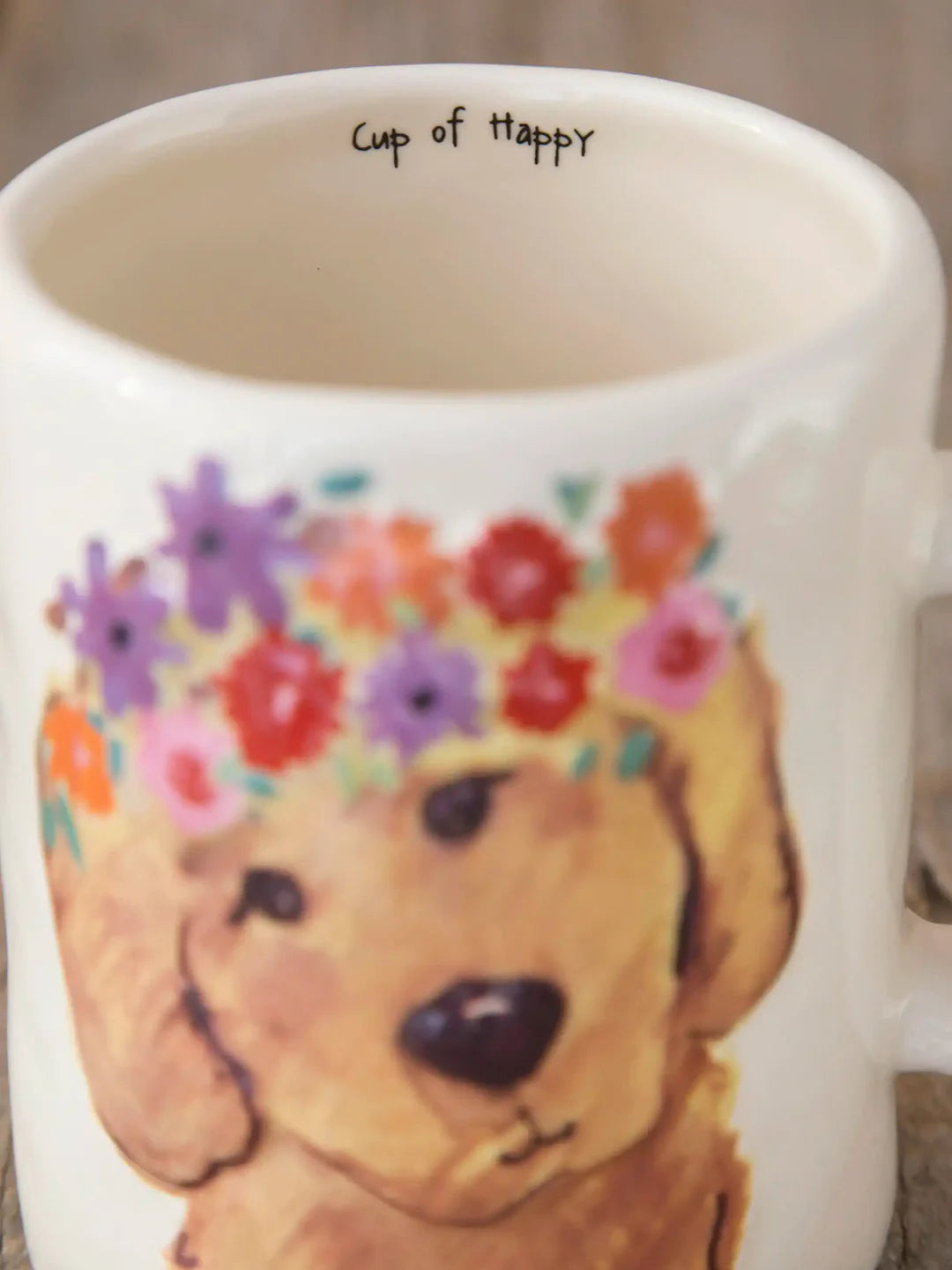 Natural Life Embossed Cup of Happy Mug - Dog - Lace and Grace Boutique