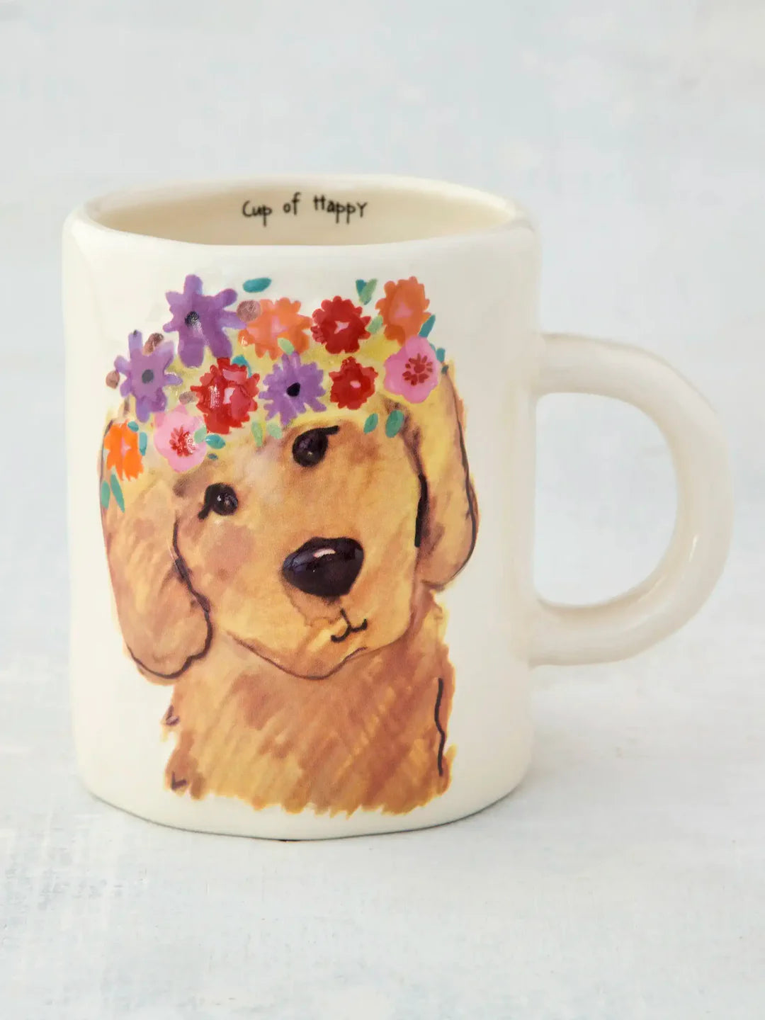 Natural Life Embossed Cup of Happy Mug - Dog - Lace and Grace Boutique