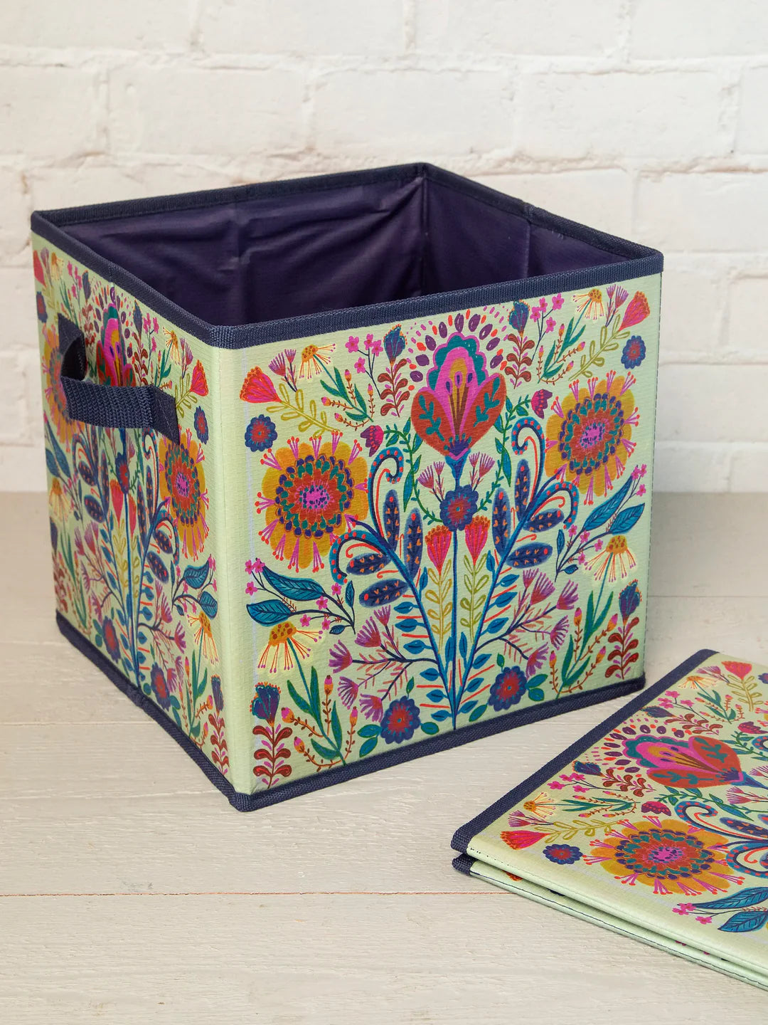 Natural Life storage cube with handles and fold flat storage.