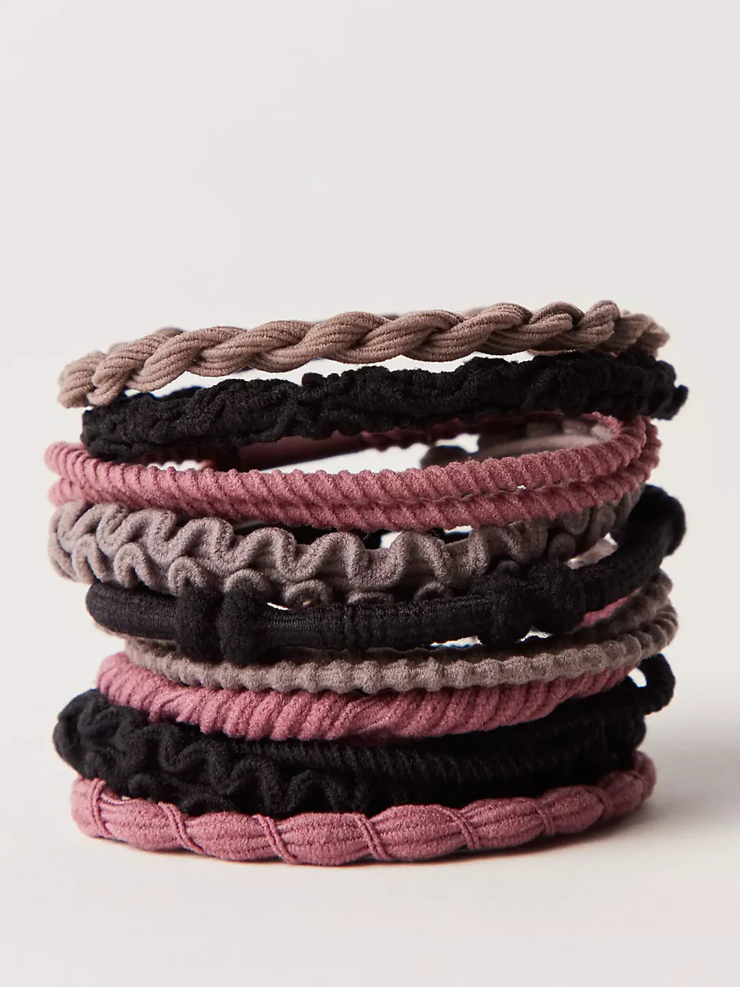 Textured set of ten hair ties by Natural Life.