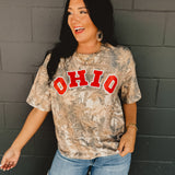 Round neck "Ohio" camo graphic short sleeved tee.