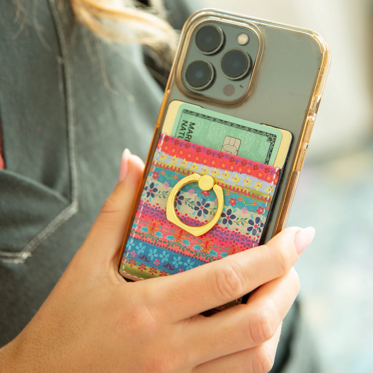 Natural Life Phone Pocket Ring - Folk Borders - Lace and Grace Boutique