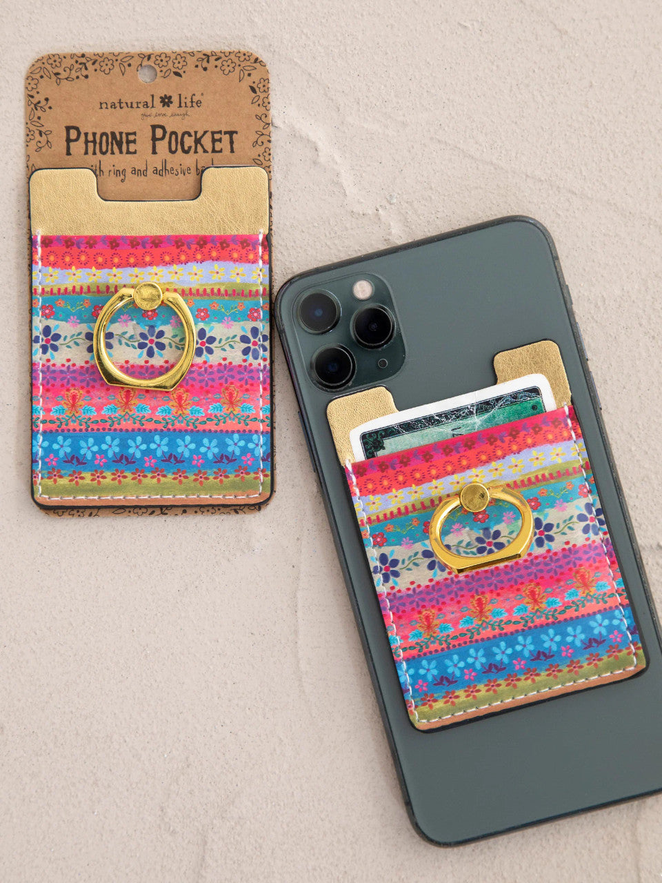 Natural Life Phone Pocket Ring - Folk Borders - Lace and Grace Boutique
