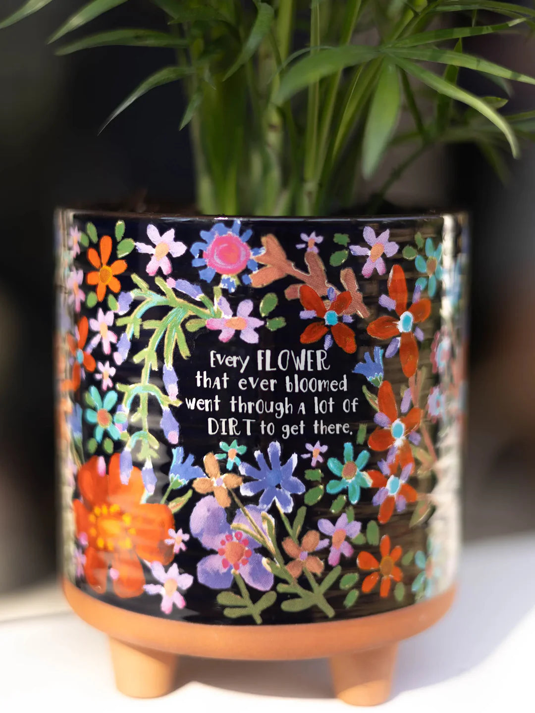 Natural Life Artisan Planter - Every Flower - Navy - Lace and Grace Boutique