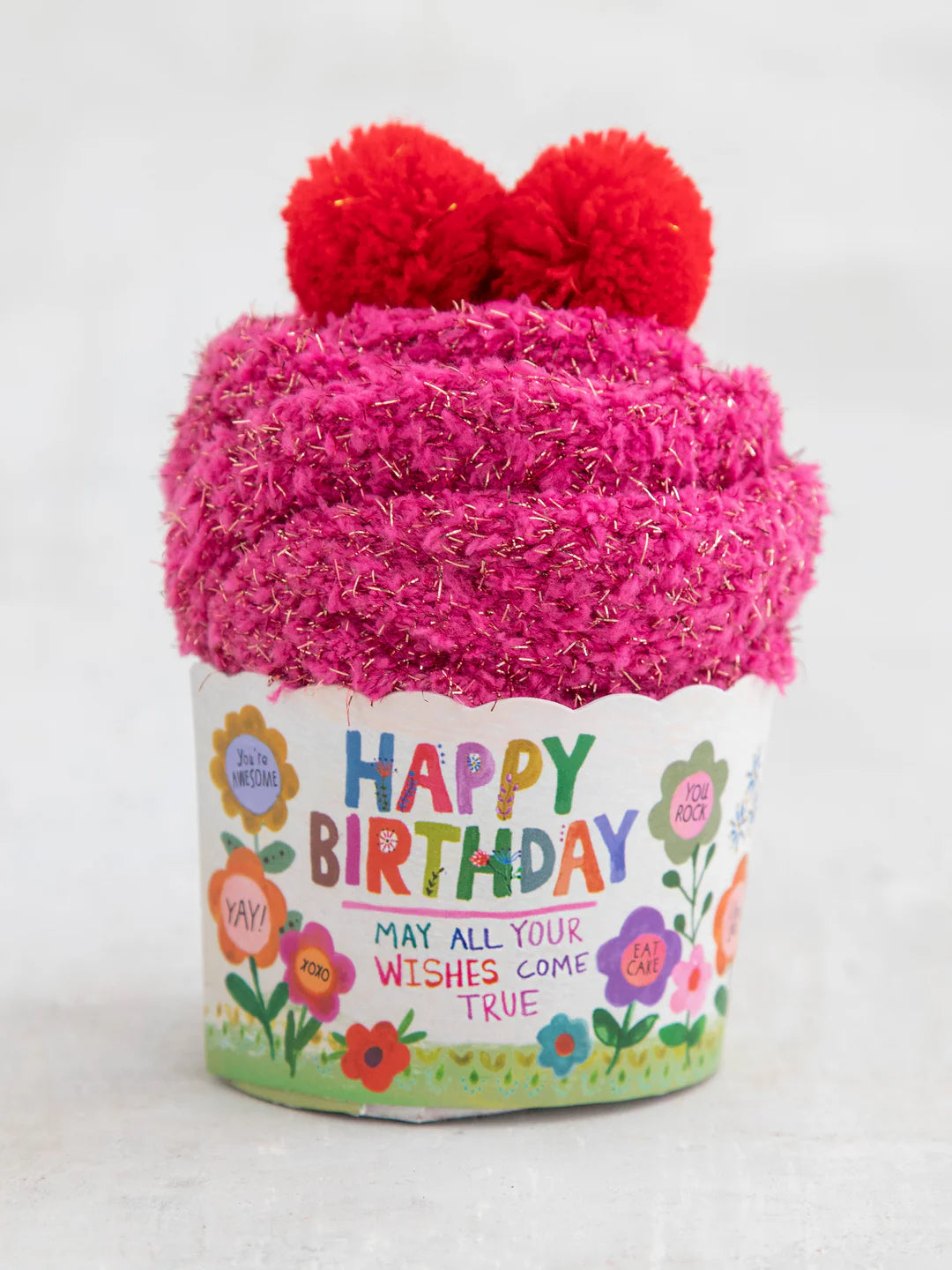 Natural Life Cozy Happy Birthday Cupcake Socks - Lace and Grace Boutique