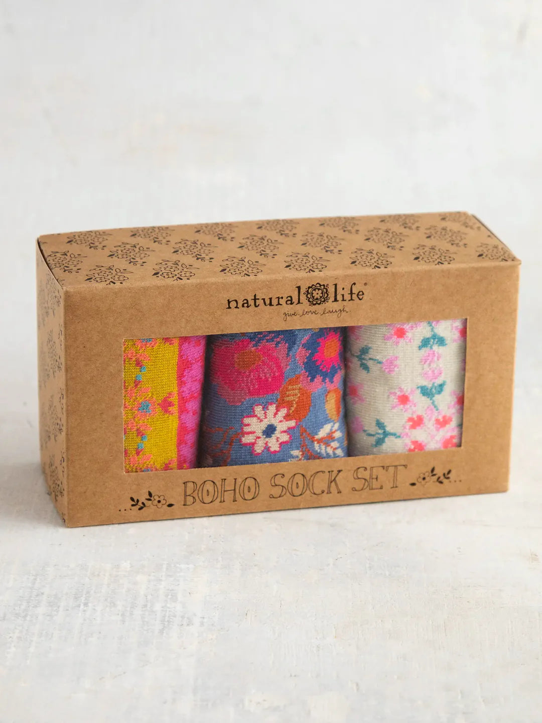 Natural Life Boho Socks Set - Cream Borders - Lace and Grace Boutique