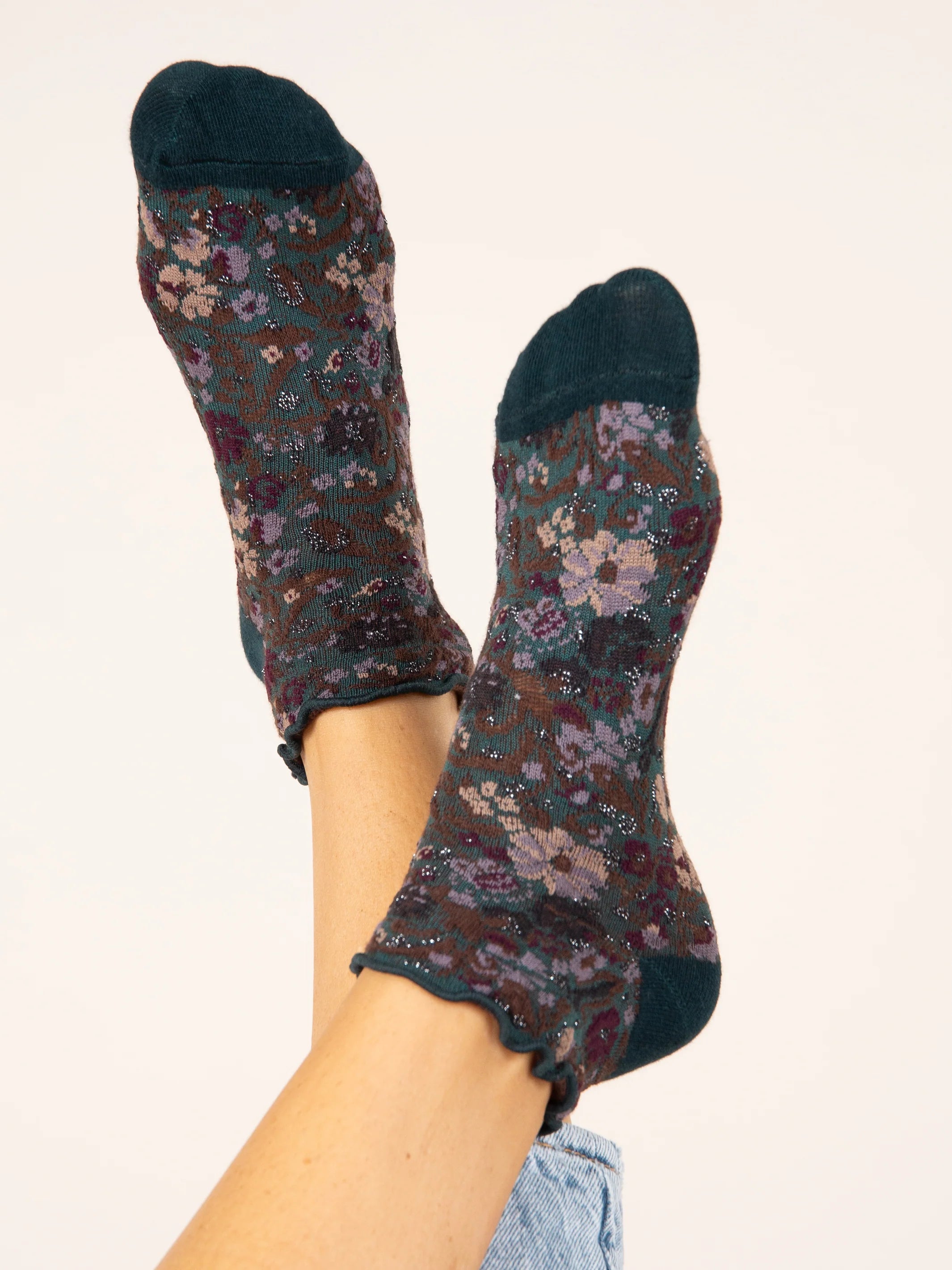 Natural Life Blossom Ankle Sock Set - Jewel - Lace and Grace Boutique