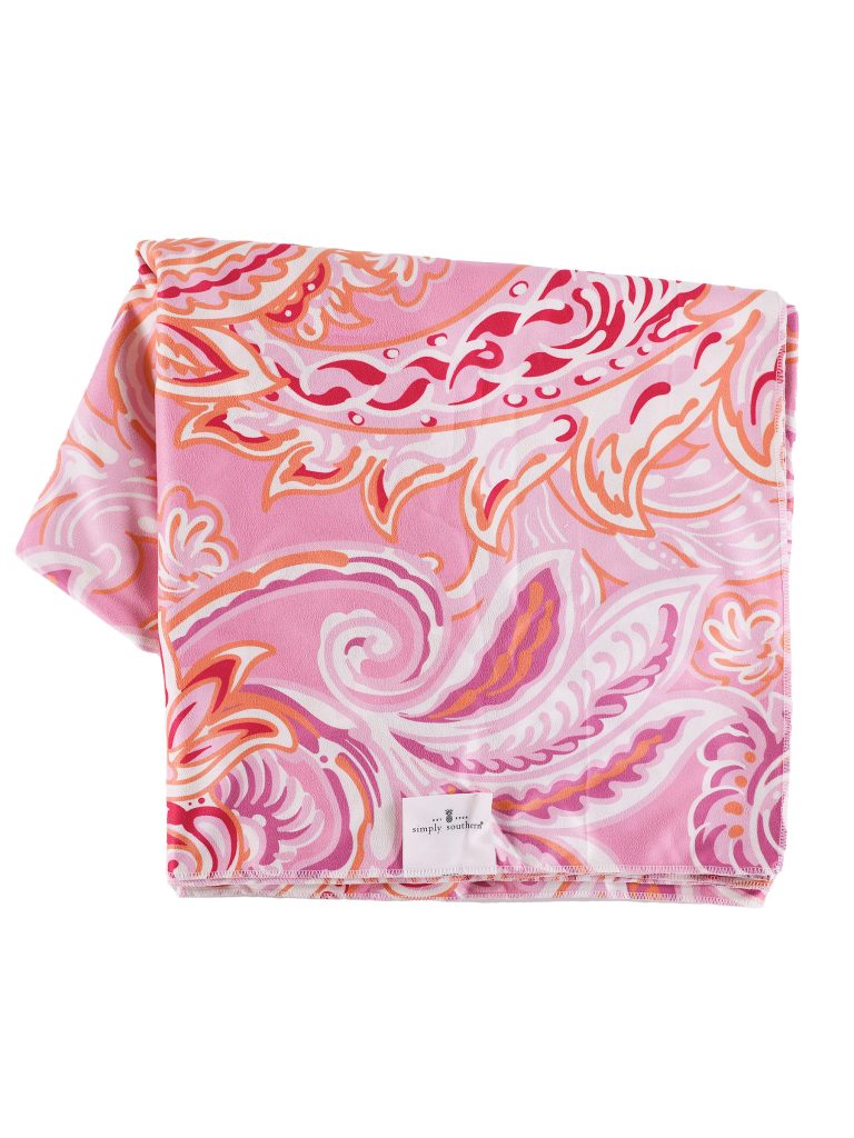 Simply Southern Quick Dry Sand Free Towel - Pink Paisley - Lace and Grace Boutique