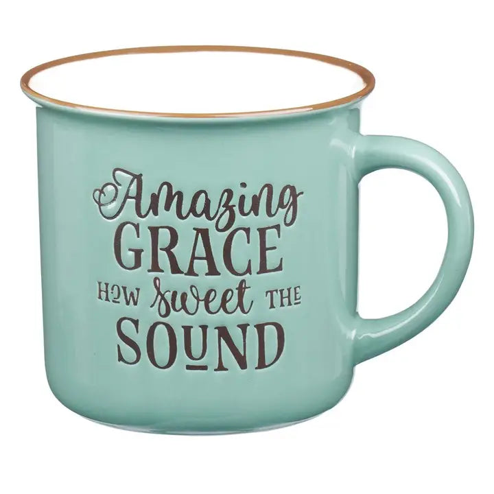 Amazing Grace How Sweet The Sound Camp Mug - Green - Lace and Grace Boutique