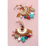 Multicolored Stone Dangle Earrings - Lace and Grace Boutique
