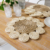 Braided Natural Straw Placemat Set - Lace and Grace Boutique