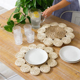 Braided Natural Straw Placemat Set - Lace and Grace Boutique