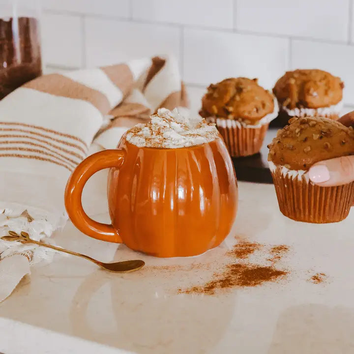Pumpkin Figure Coffee Mug - Orange - Lace and Grace Boutique