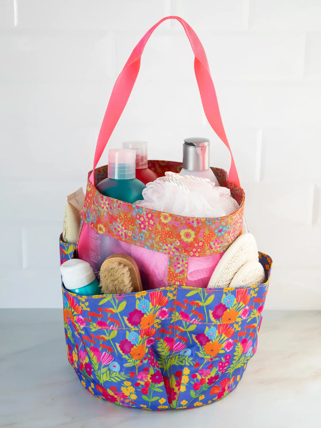Natural Life Shower Caddy - Blue Pink Clusters - Lace and Grace Boutique