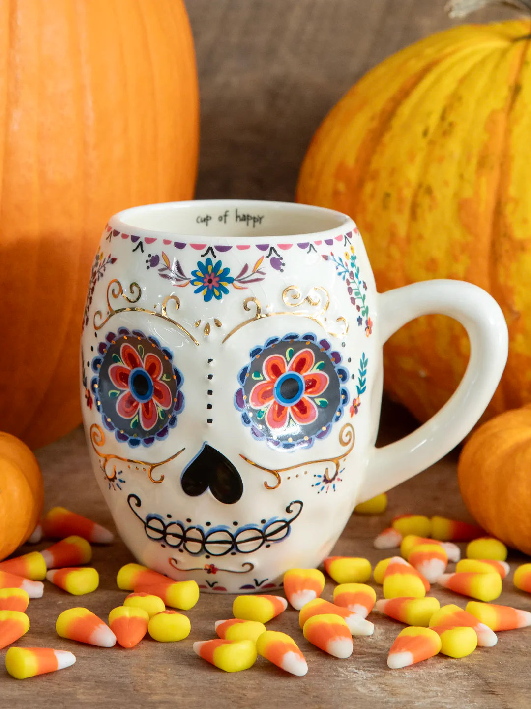 Natural Life Folk Skull Mug - Lace and Grace Boutique
