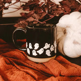 Ghosts Pattern Stoneware Coffee Mug - Black - Lace and Grace Boutique