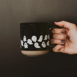 Ghosts Pattern Stoneware Coffee Mug - Black - Lace and Grace Boutique